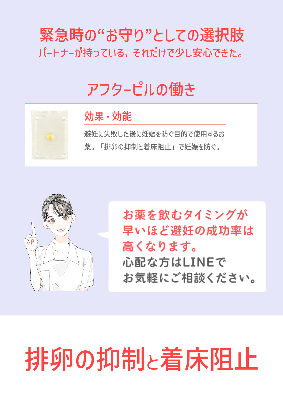 【緊急避妊薬】アフターピル｜医師診察＋即日発送可