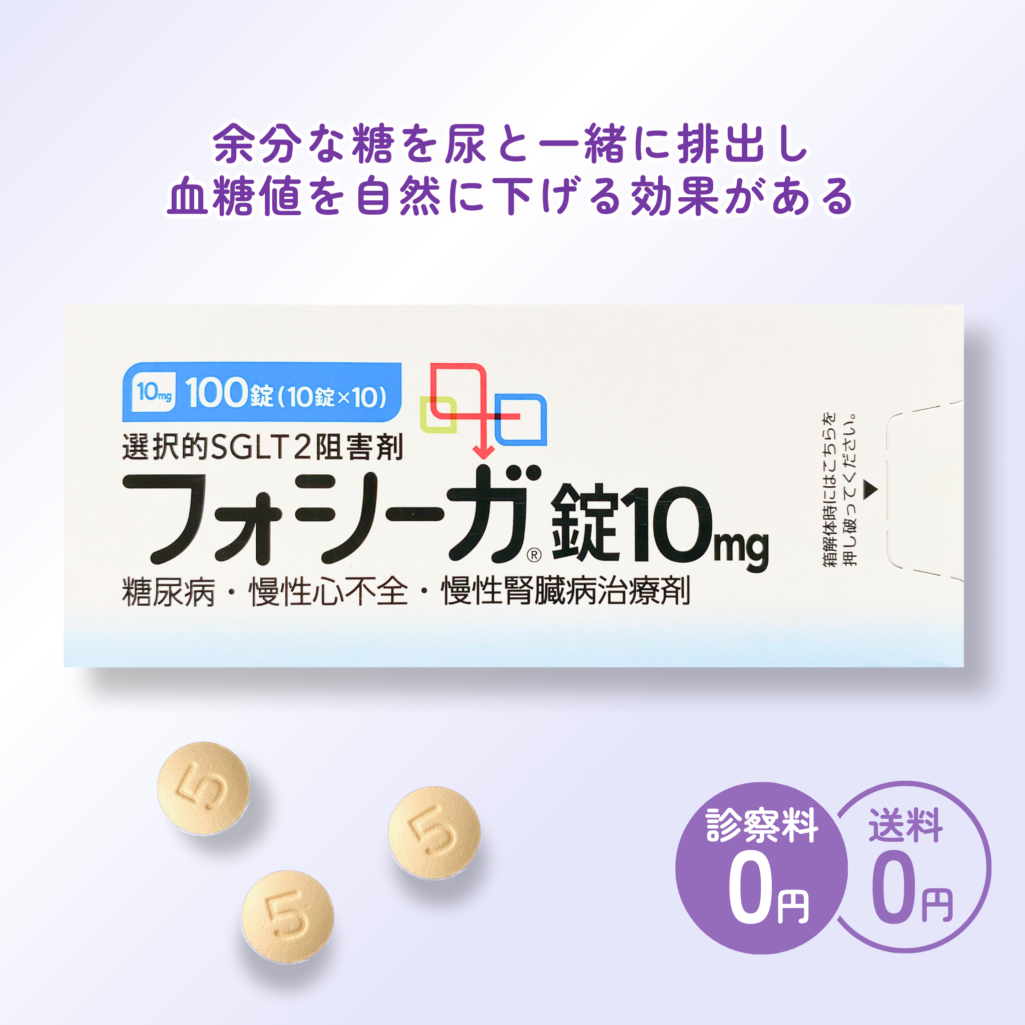 糖尿病治療やダイエットをサポート！フォシーガ錠（SGLT2阻害薬）